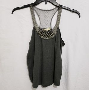 UO Pins & Needles gray and gold tank, Petite small